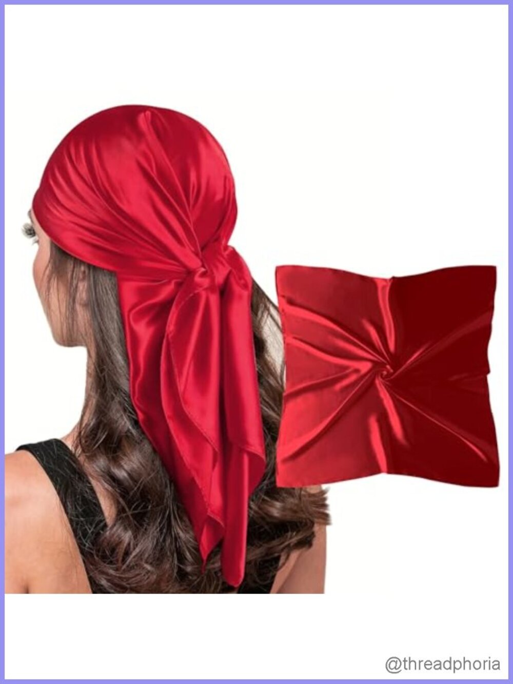 Silk Like Square Scarf 35" Lightweight Hair Wrap Head Scarf Women's Fashion